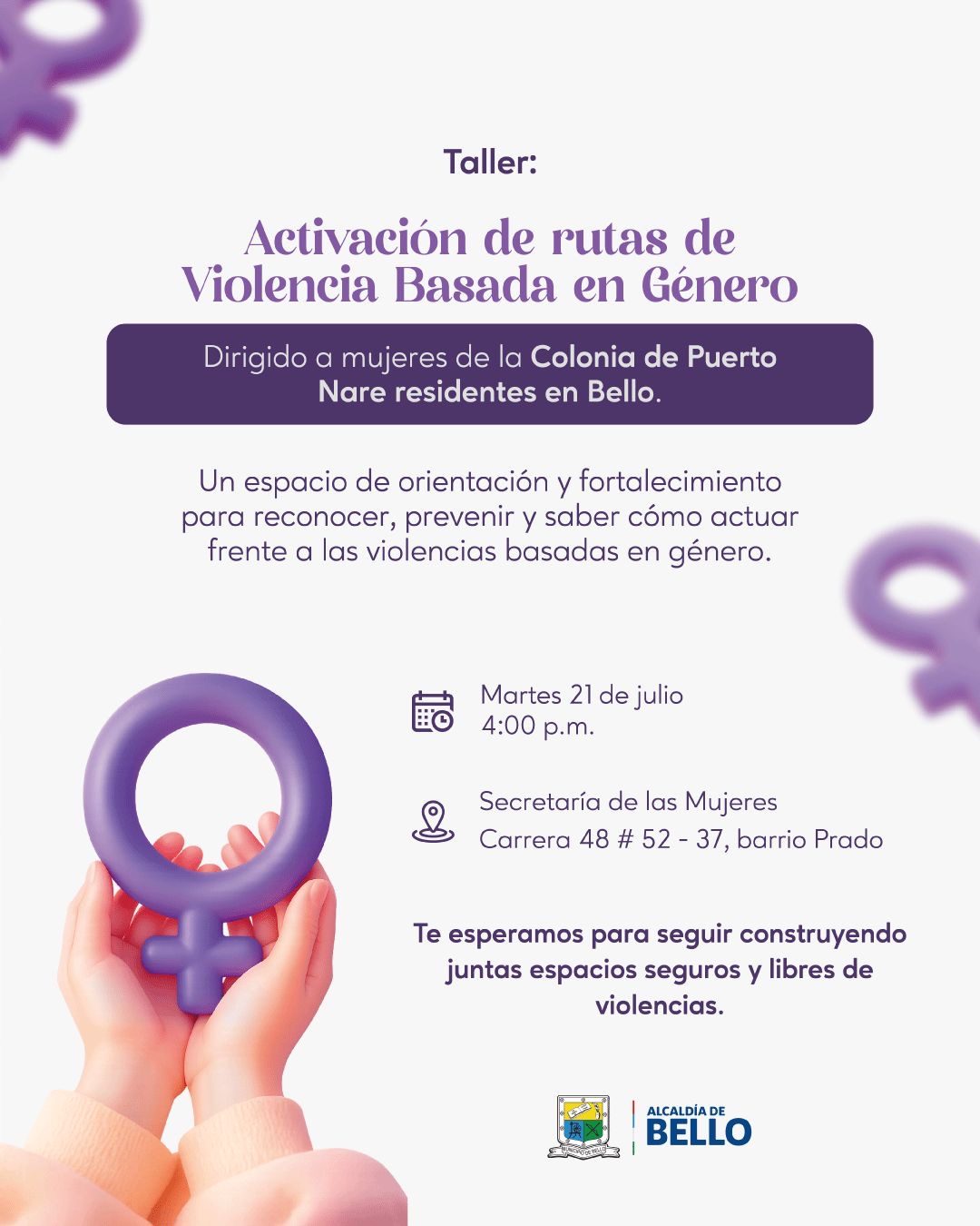 ¡Te invitamos a nuestro próximo taller en Bello!